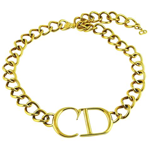 dior chain necklace cd|christian Dior charm station necklace.